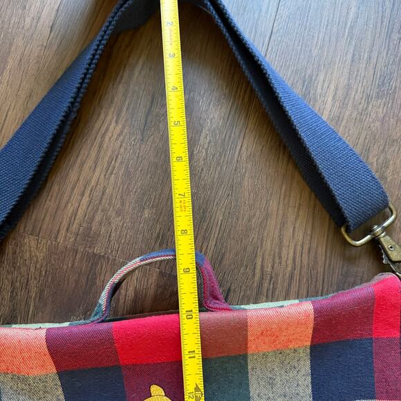 Vintage Disney Store Plaid Winnie the Pooh Messenger Bag 90s Y2K Crossbody Tote - Picture 16 of 16